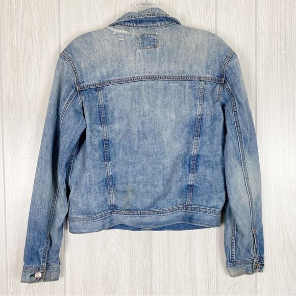 American Eagle | Distressed Classic Button Front Jean Jacket Size Small - Picture 2 of 10